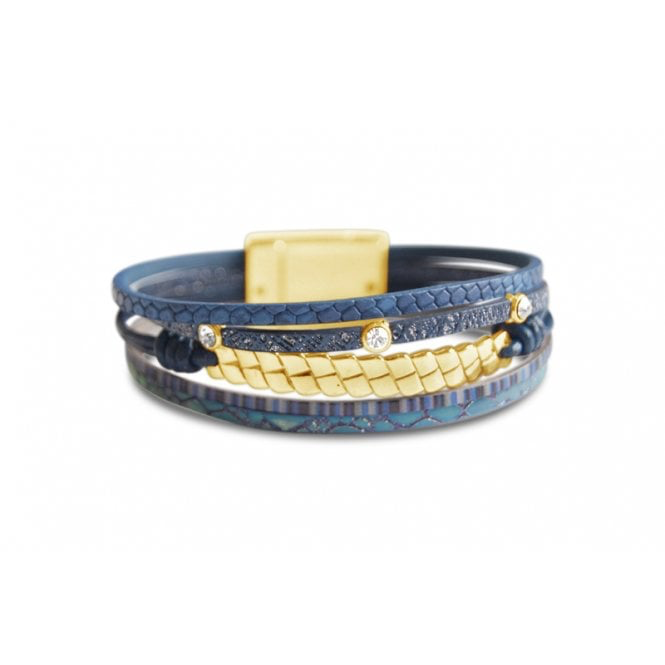 Navy & Gold Layered Bracelet
