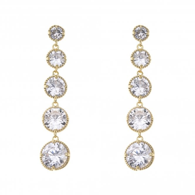 Gold & Crystal Drop Earrings