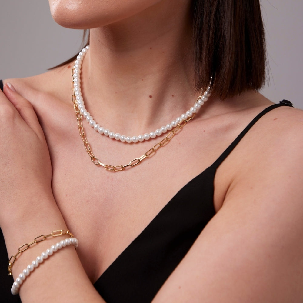 Gold & Pearl Layered Necklace*
