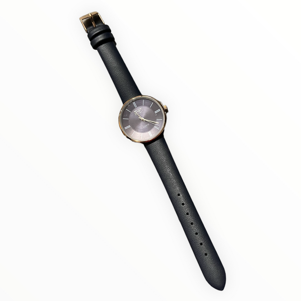 Navy & Rose Gold Round Face Watch*