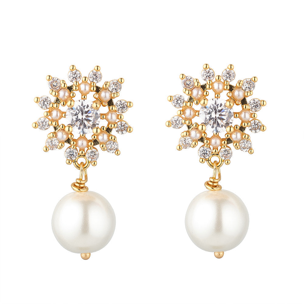 Victoria Gold & Pearl Earrings*