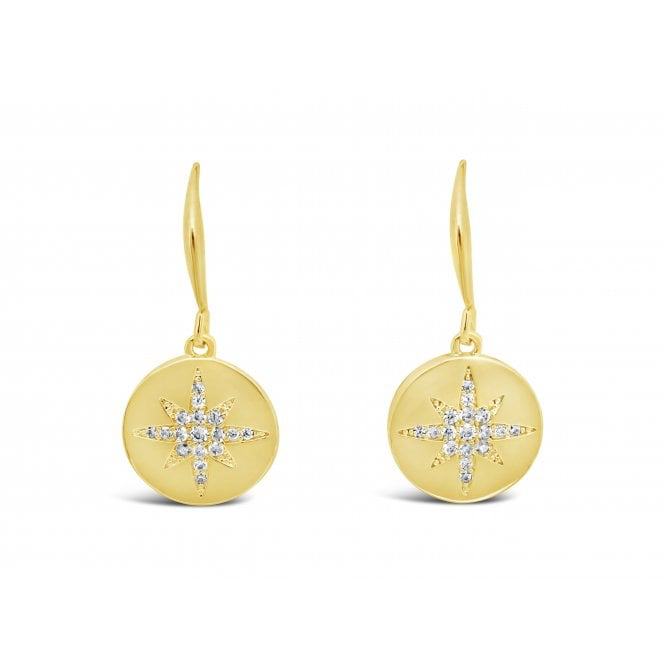 Gold & Crystal Star Drop Earrings