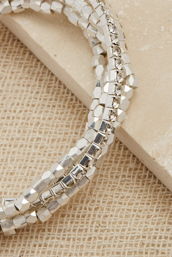 Silver Multi Layered Stretch Bracelet*