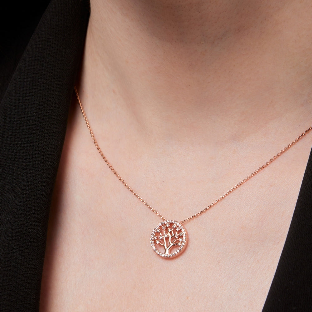 Rose Gold Tree Of Life Necklace*