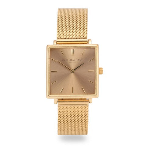 Elie Beaumont Bayswater Gold Square Face Watch*