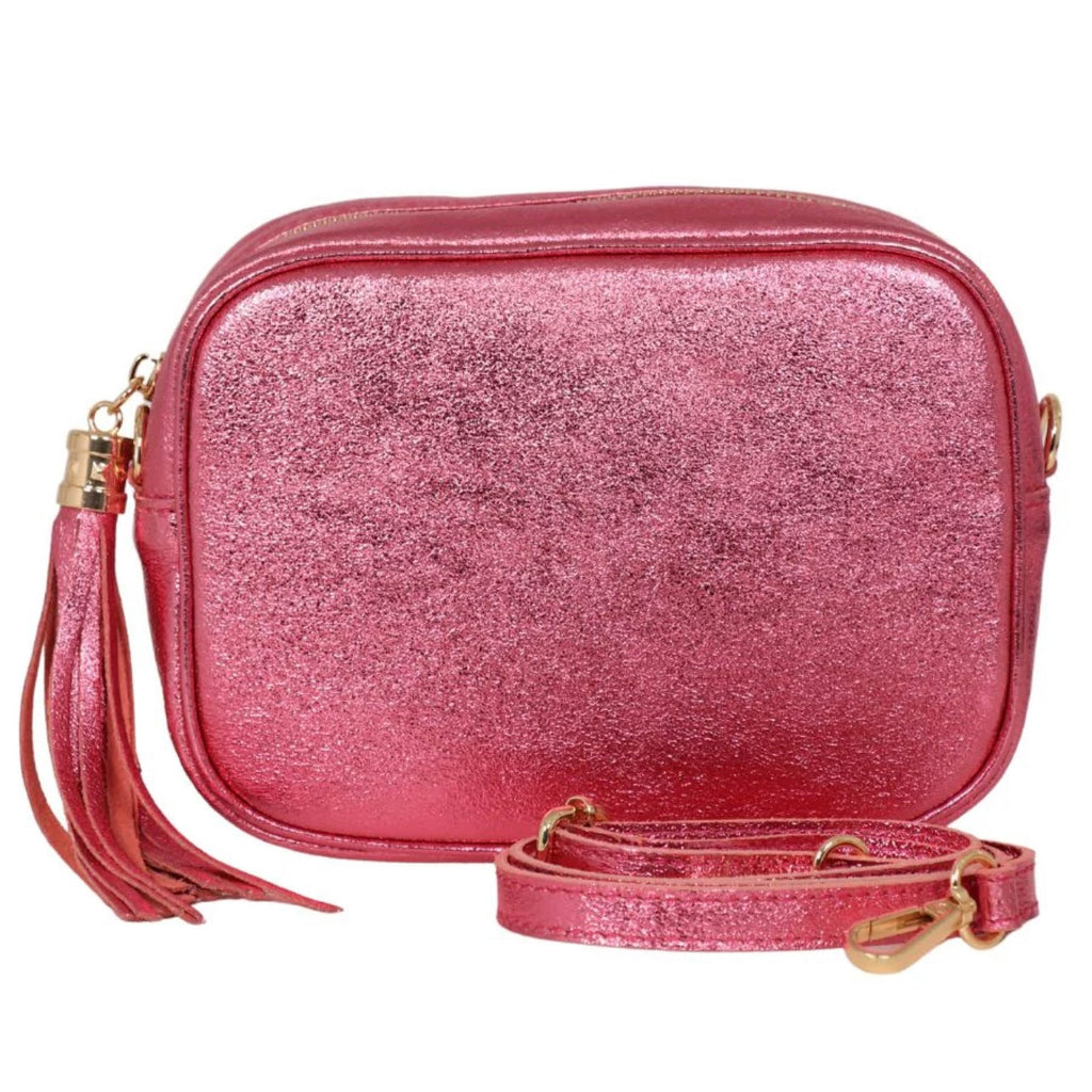 Metallic Hot Pink Italian Leather Handbag
