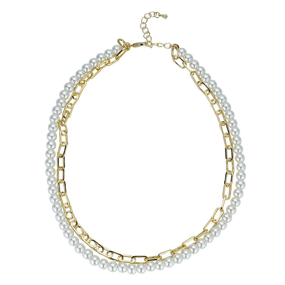 Gold & Pearl Layered Necklace