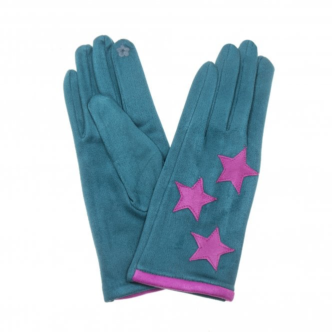 Teal & Pink Star Gloves