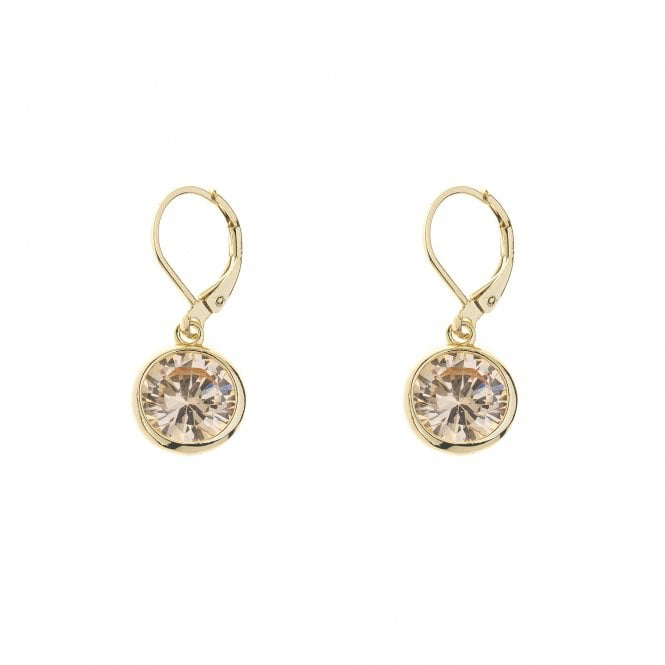 Gold & Gold Crystal Drop Earrings