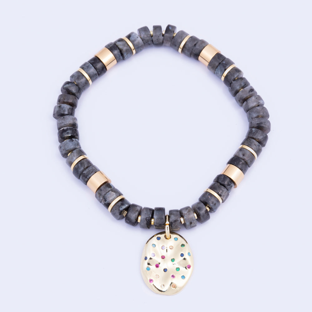 Gold & Labradorite Semi Precious Stones Bracelet*