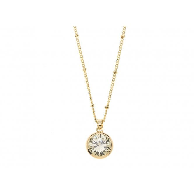 Gold & Gold Crystal Drop Necklace*
