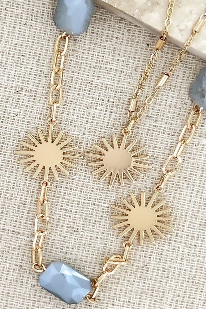 Gold Layered Starburst Necklace*