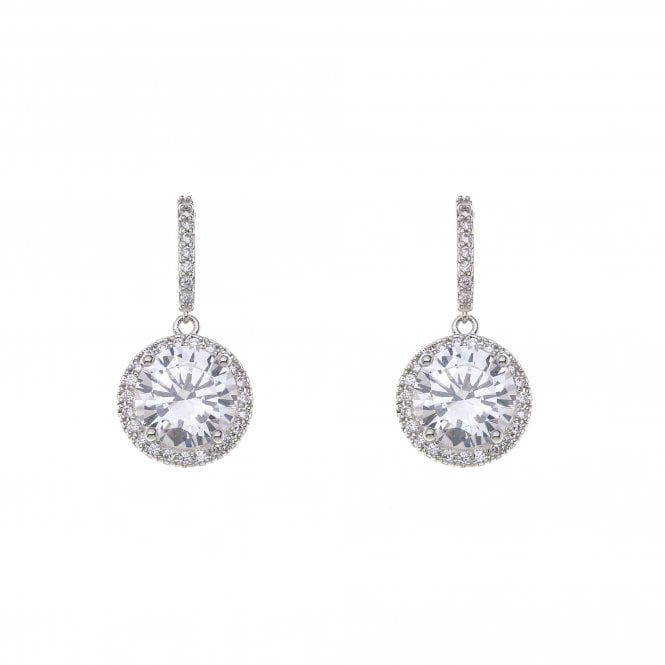Silver & Crystal Encrusted Drop Earrings*
