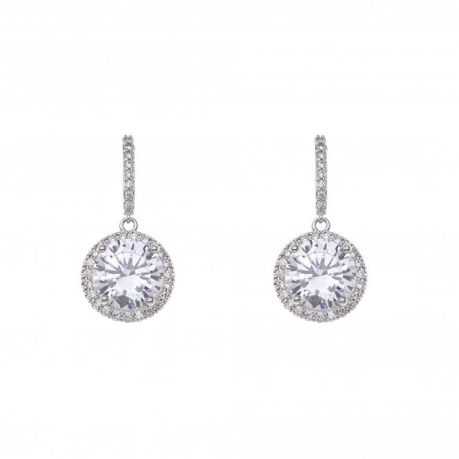 Silver & Crystal Encrusted Drop Earrings