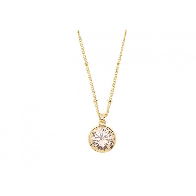 Gold & Blush Crystal Drop Necklace*