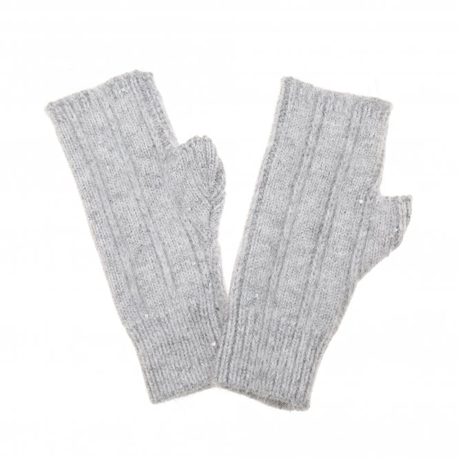 Grey Sparkle Fingerless Gloves