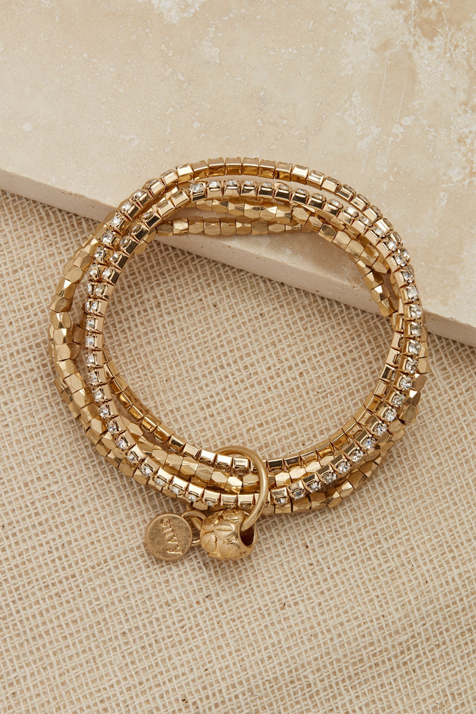 Gold Multi Layered Stretch Bracelet*