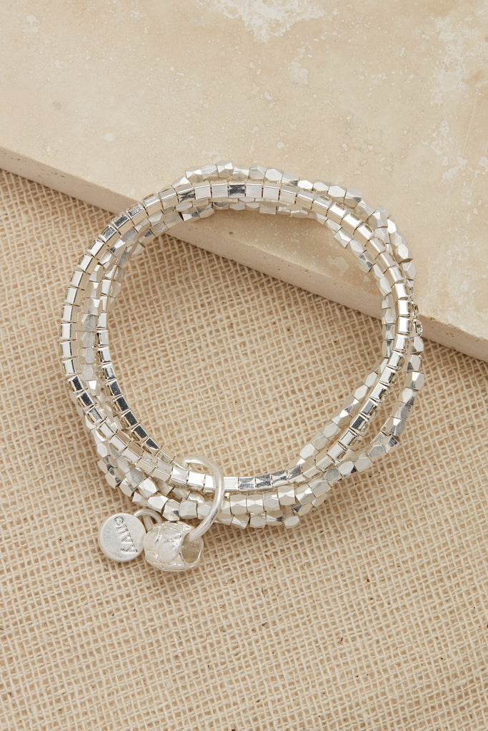 Silver Multi Layered Stretch Bracelet*